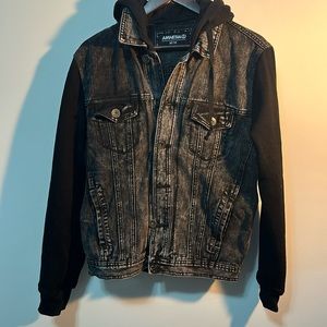 Black denim fall coat